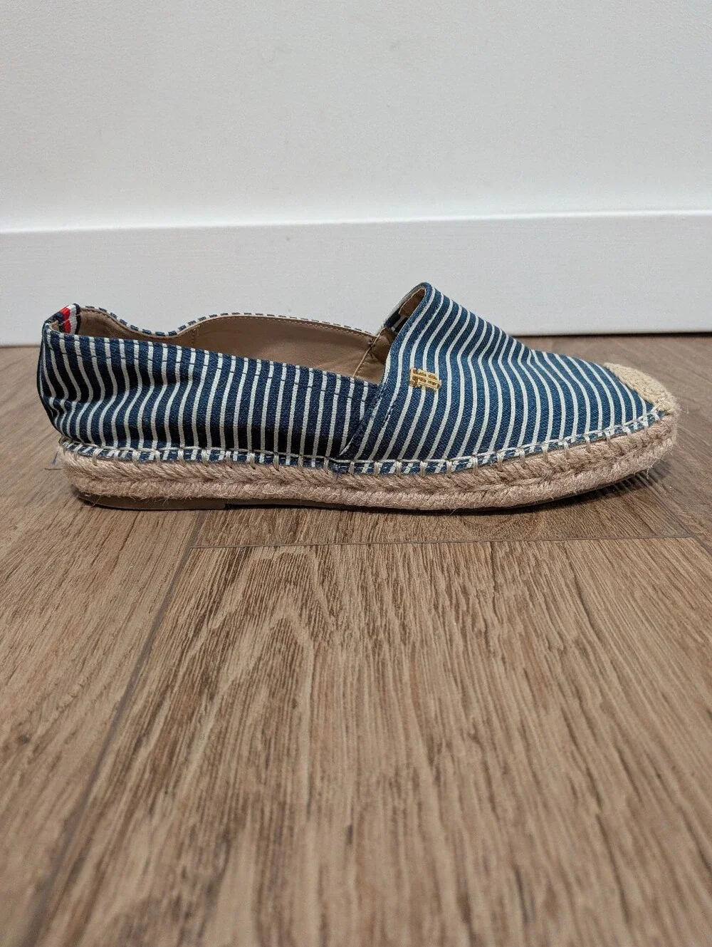 Tommy Hilfiger Navy & White Striped Espadrille Flats